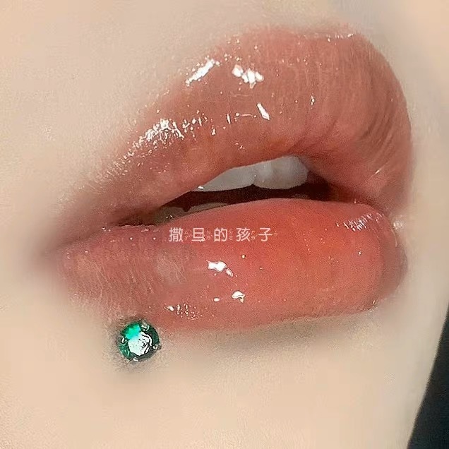 Purple Sparkle 5A CZ Lip Ring Labret Stud 316L Surgical Steel Piercing Jewelry 12mm - Image 4
