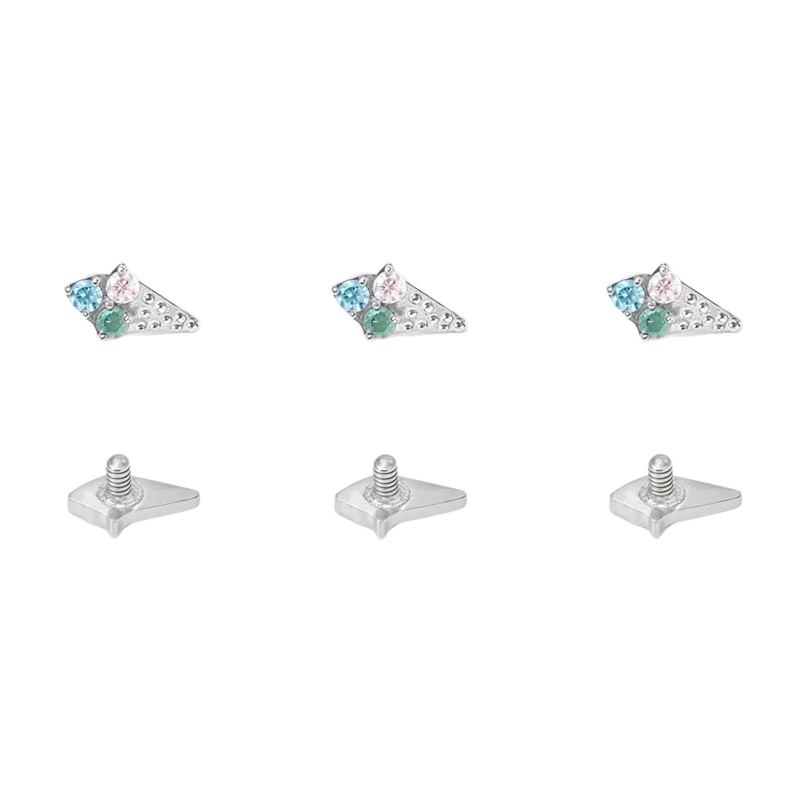 F136 Titanium Ice Cream Cone Zircon Earrings Nose Nails G23 Titanium Alloy Body Piercing Jewelry Ear Bone Nails - Image 5
