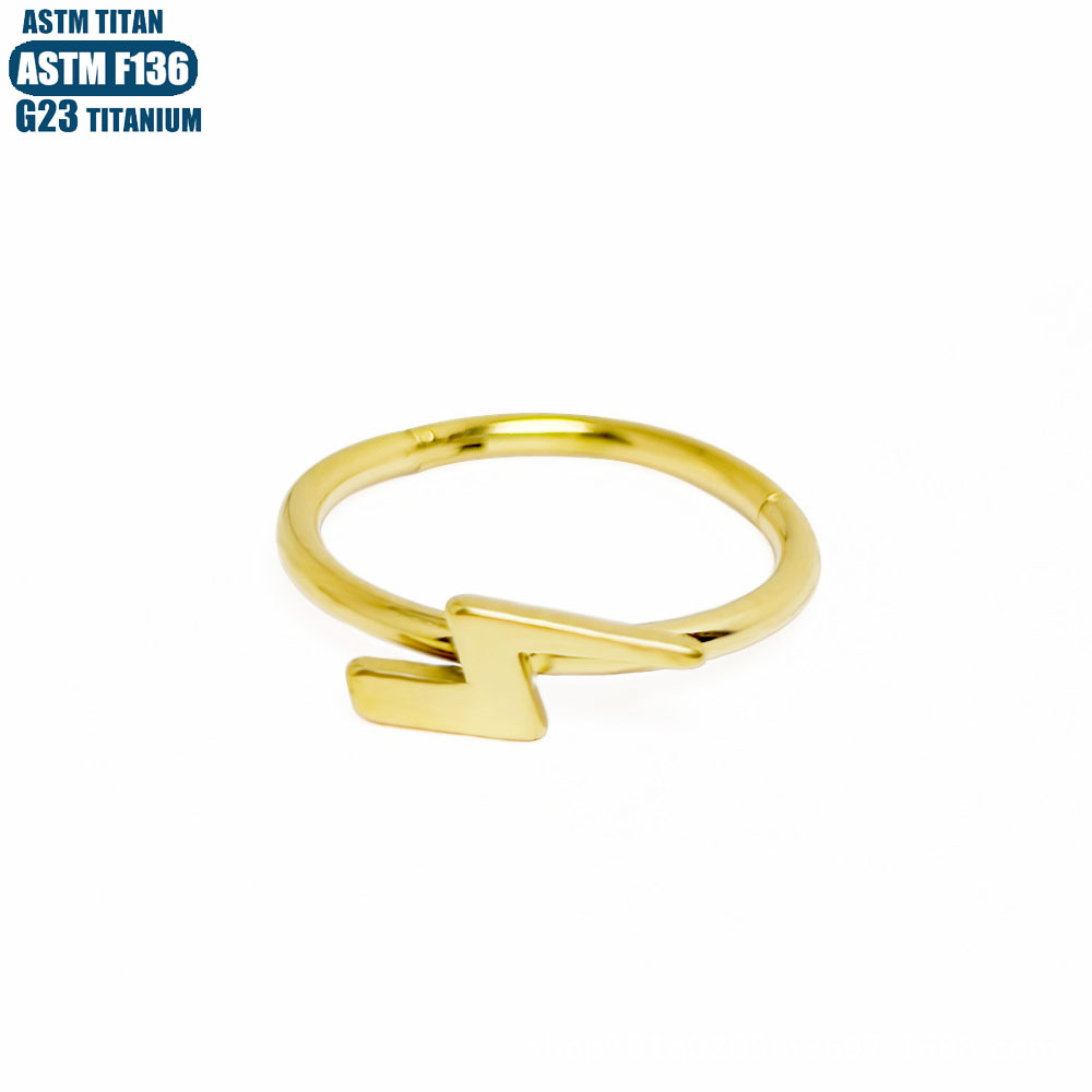 Titanium Alloy Nose Ring Ear Ring Star Cross Moon Lightning Seamless Hoop Ear Cartilage Piercing Jewelry - Image 2