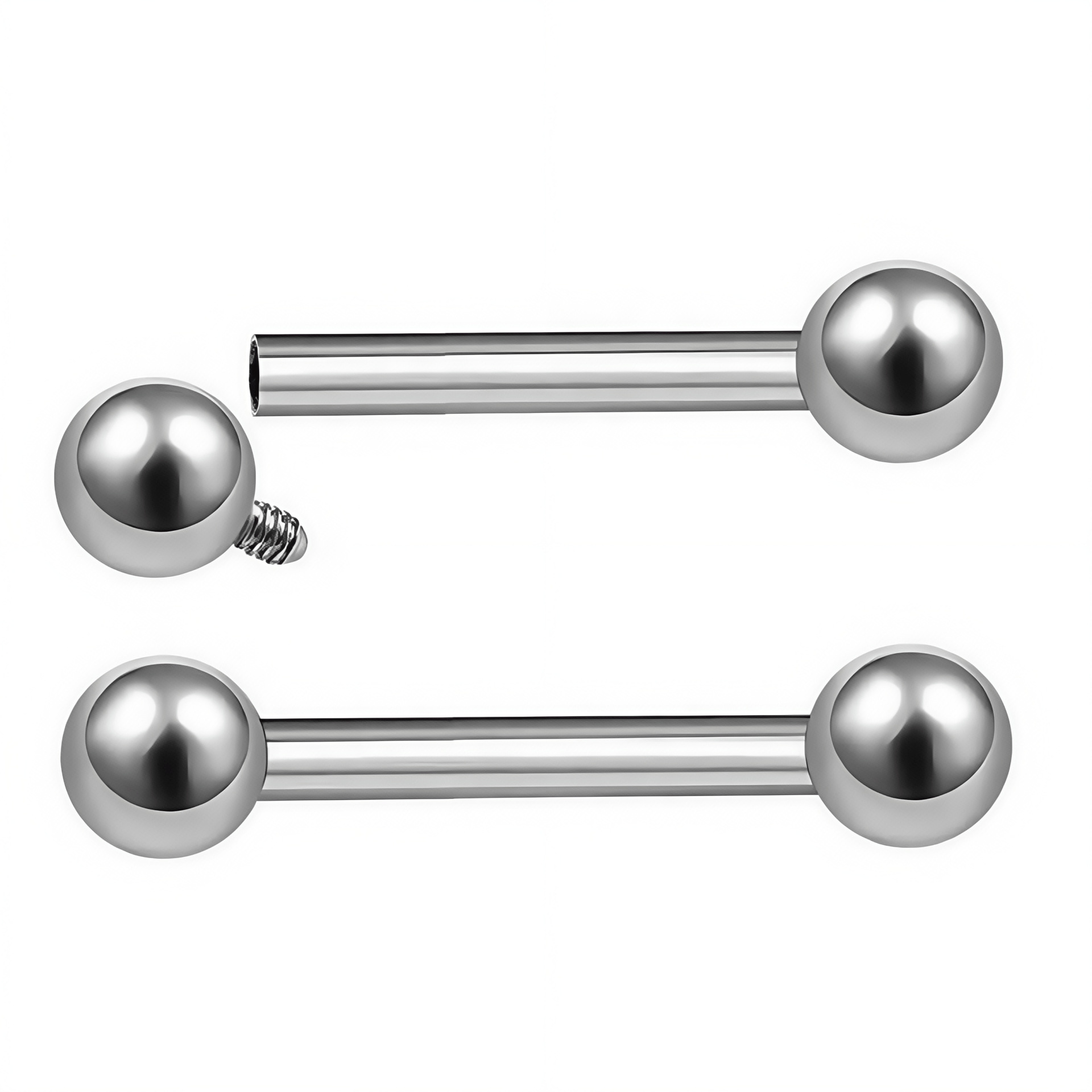 F136 Titanium Internally Threaded Round Ball Tongue Nail Ear Bone Nail Ear Bridge Breast Nail Straight Rod G23 Titanium Alloy Piercing Jewelry - Image 5