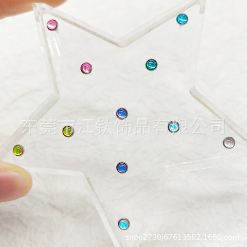 G23 Titanium Gradient Ear Nail Flash Film Oil Dropping Lip Nail - Cartilage Stud Pierce - Image 4