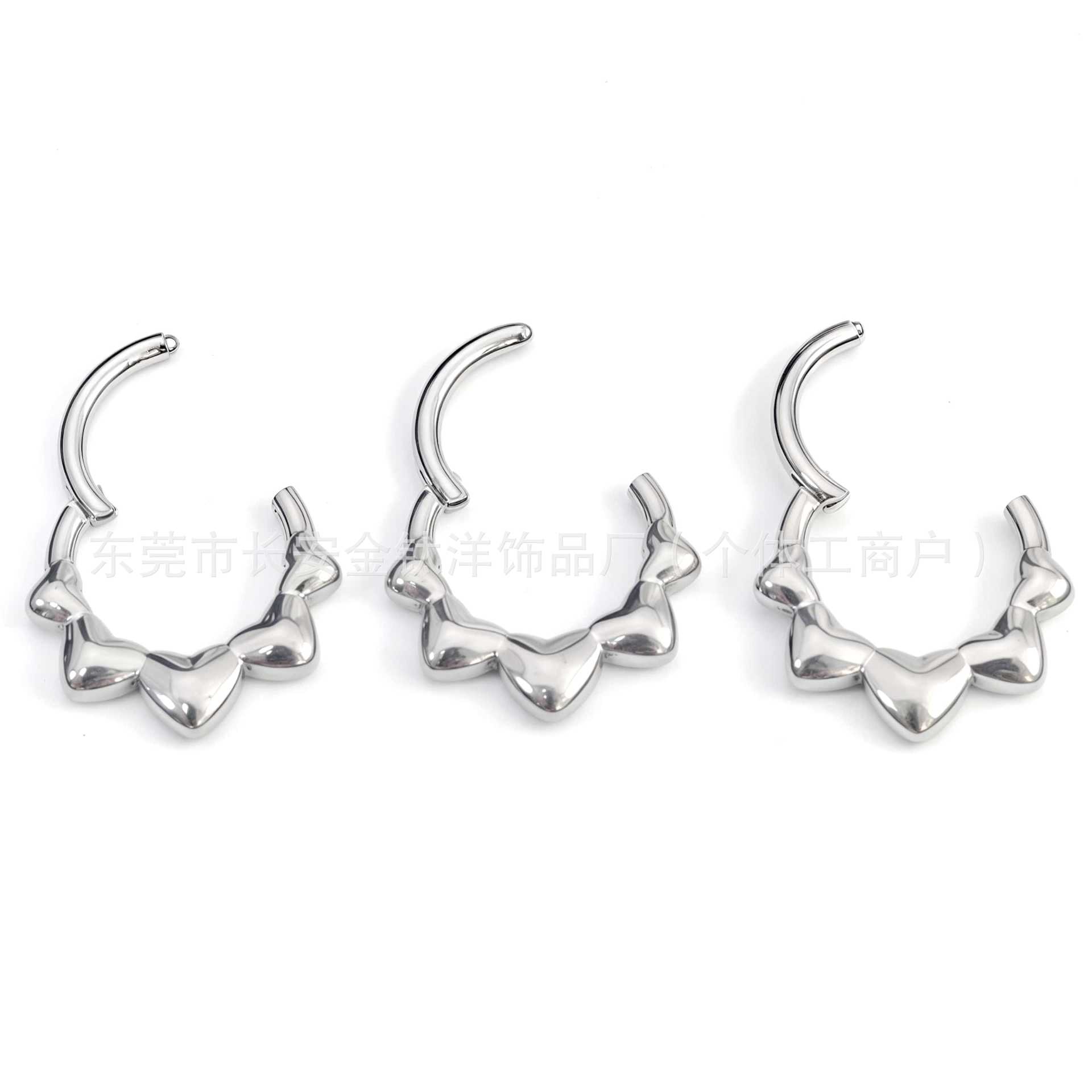 F136 Titanium Heart-Shaped Closed Ring Earring Nose Ring Seamless Ring Piercing Jewelry - Image 3