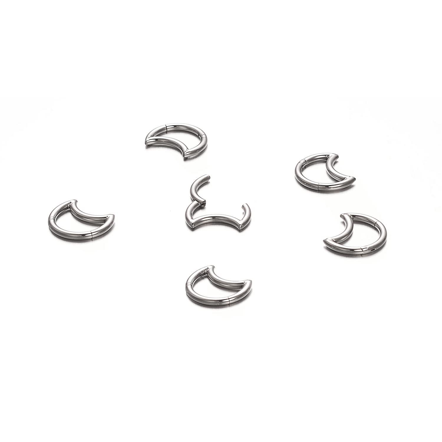 G23 Titanium Moon Nose Ring Closed Ring Septum Earring for Nasal Septum Piercing Hoop Jewelry - Image 3