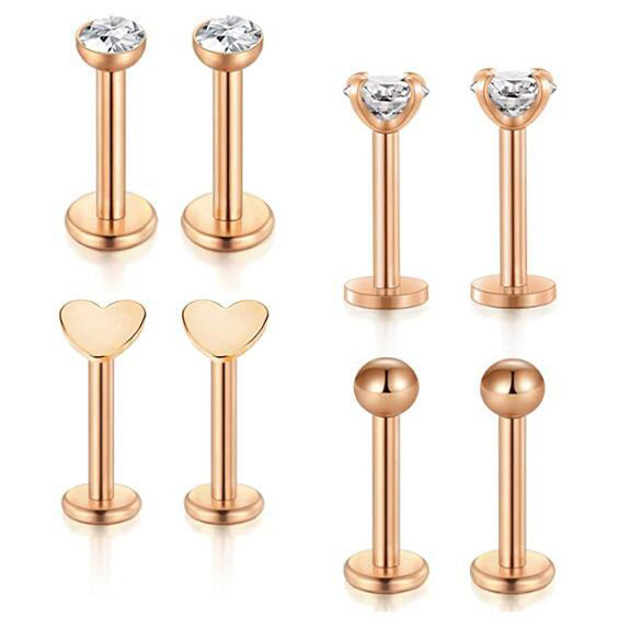 Stainless Steel Lip Nail Nose Ring 8 Sets Amazon Best-Selling Body Piercing Jewelry for Lip Nose Piercing Europe USA Cross-Border Supply - Image 4