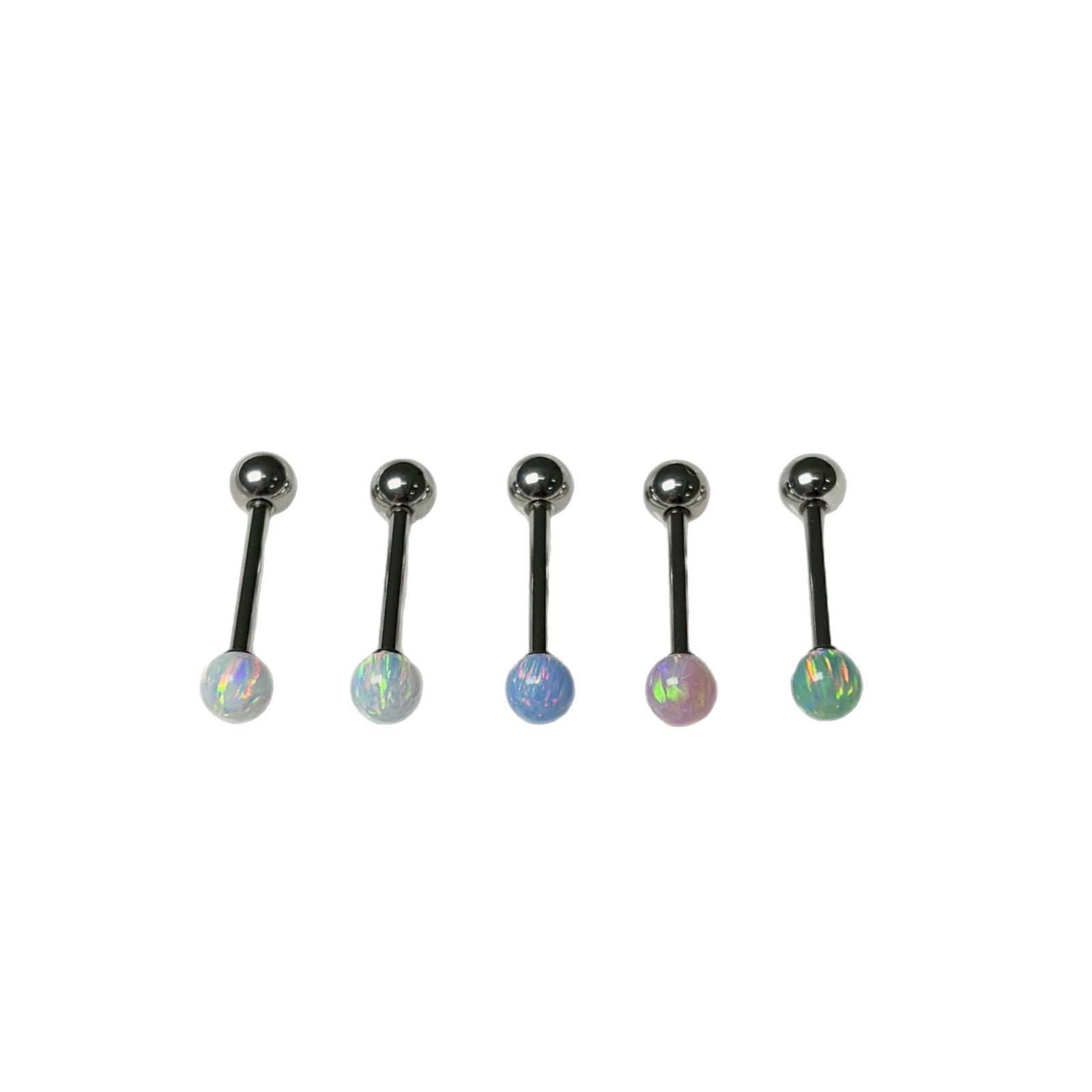 Opal Tongue Barbell Steel Titanium External Thread Tongue Ring Piercing Jewelry Hot Girl - Image 5