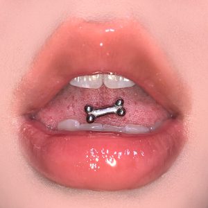 3D Puppy Bone Tongue Barbell 316L Surgical Steel External Thread Tongue Piercing Jewelry Punk Sexy
