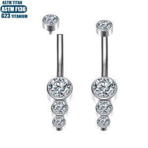 F136 Titanium Internally Threaded Dangle Belly Button Ring Simple Geometric Body Jewelry