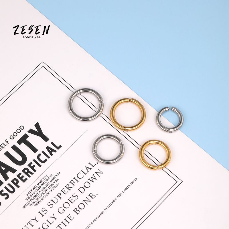 Zesen High Quality Full Bright Hand Throw Stainless Steel Ear Clip - No Ear Holes Men's Studs Women's Earrings - Image 2