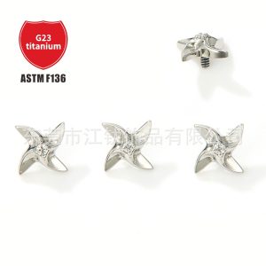 Titanium Ear Bone Nail Windmill Inlaid 5A Zircon Lip Nail G23 Titanium Alloy Piercing Jewelry