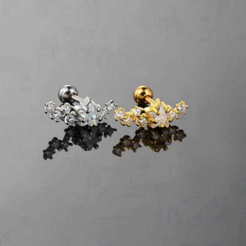 Zircon Screw Ball Ear Bone Nail Small Stainless Steel Earring Fashion - Image 4