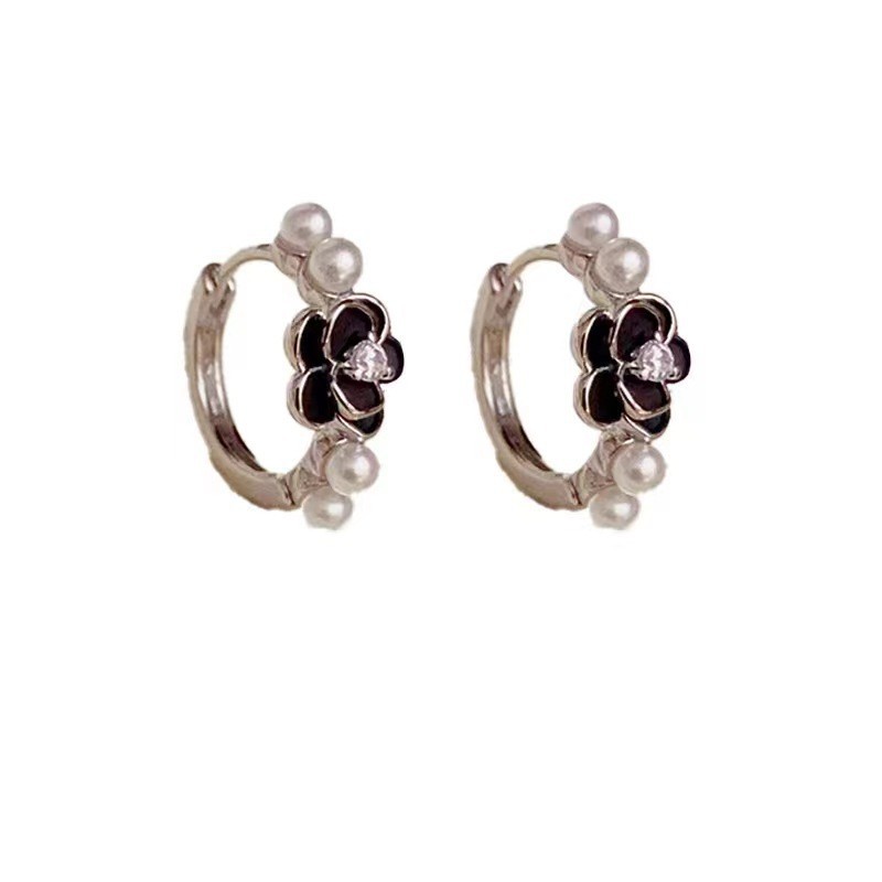 Mori Sweet Simple Temperament Camellia Pearl Ear Buckle High Sense Gentle Cute Fashion Niche Design Earrings - Image 5