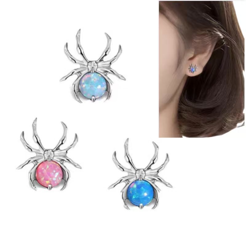 F136 Titanium Spider Opal Lip Nail Jewelry Head G23 Titanium Alloy Ear Nail Replacement Head Human Body Piercing Bone Nail Snail Nail - Image 3