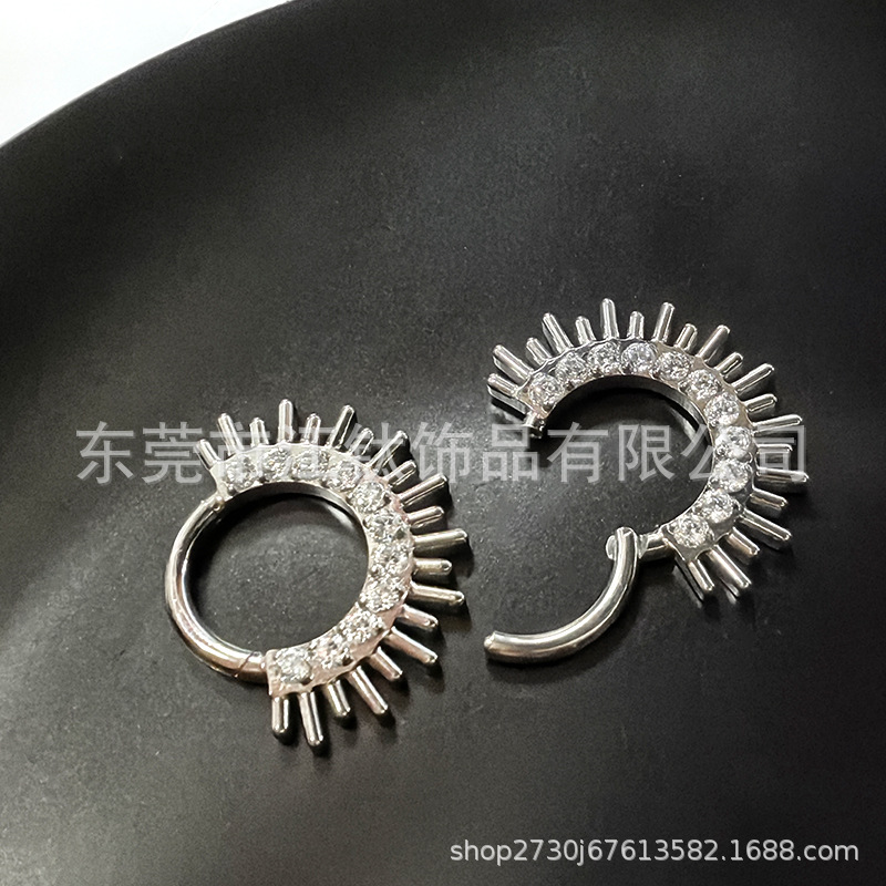 JT633 Nose Ring - G23 Titanium Alloy Jewelry with Zircon Inlay - Fashion Nose Stud for Women Men - Image 4