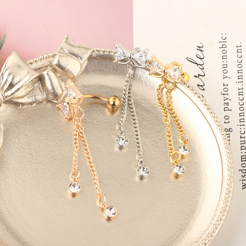 Butterfly Festival Five-Point Star Zircon Navel Ring Belly Button Ring Body Piercing Jewelry Wholesale - Image 4