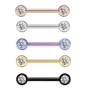 Classic Star 316L Stainless Steel Ball Frosted Nipple Ring Tongue Barbell Nipple Barbell Hot Selling Body Piercing Jewelry