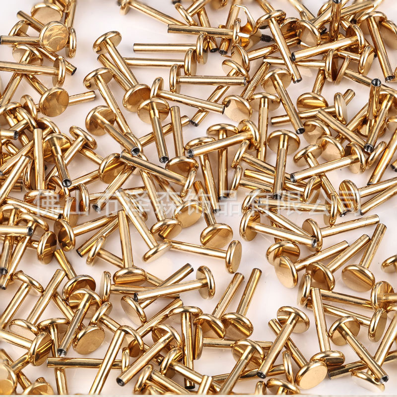F136 Titanium Alloy Ear Stud Rod Gold Inner Tooth Lip Stud Rod 1.2/1.0 (16/18g) Flat Back Earring - Image 2