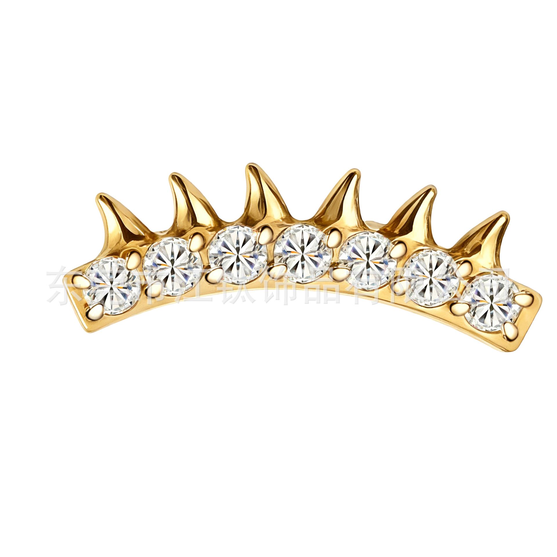 G23 Titanium Alloy Curved Barbell Earring with Zircon Inlay Cross Design Body Piercing Jewelry - Image 5