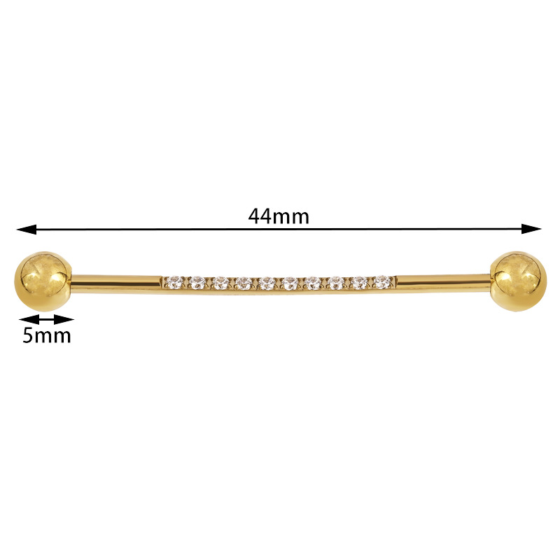 Zesen Diamond Ear Bridge Nails Titanium Steel Auricle Earrings Zircon Double Head Ball Earrings - Image 5