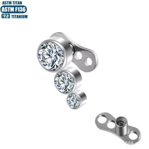 G23 Titanium Buried Nail with Base for Human Body Implantation Clavicle Piercing Jewelry