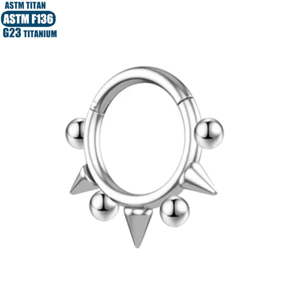 F136 Titanium Alloy Pointed Welding Beads Nose Ring Septum Piercing Jewelry Wholesale Black 1.2x12mm - Image 2