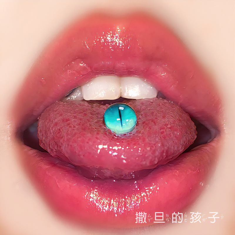 Sizzling Flower Tongue Barbell Titanium Steel External Thread Tongue Piercing Jewelry - Image 2