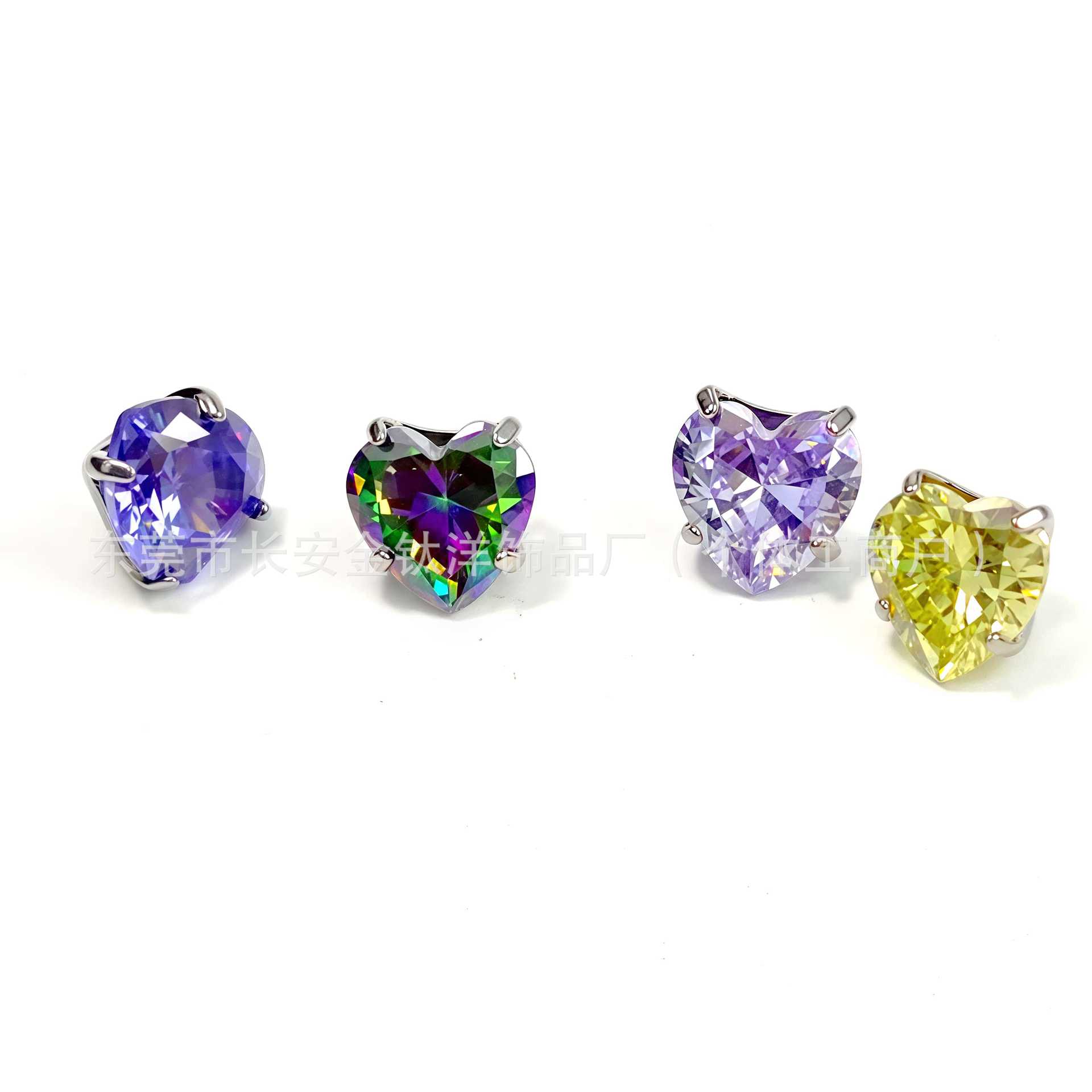 F136 Titanium Round Bottom Internal Thread Love Zircon Ear Nail Lip Nail Ear Bone Nail G23 Titanium Alloy Human Body Piercing Jewelry - Image 2