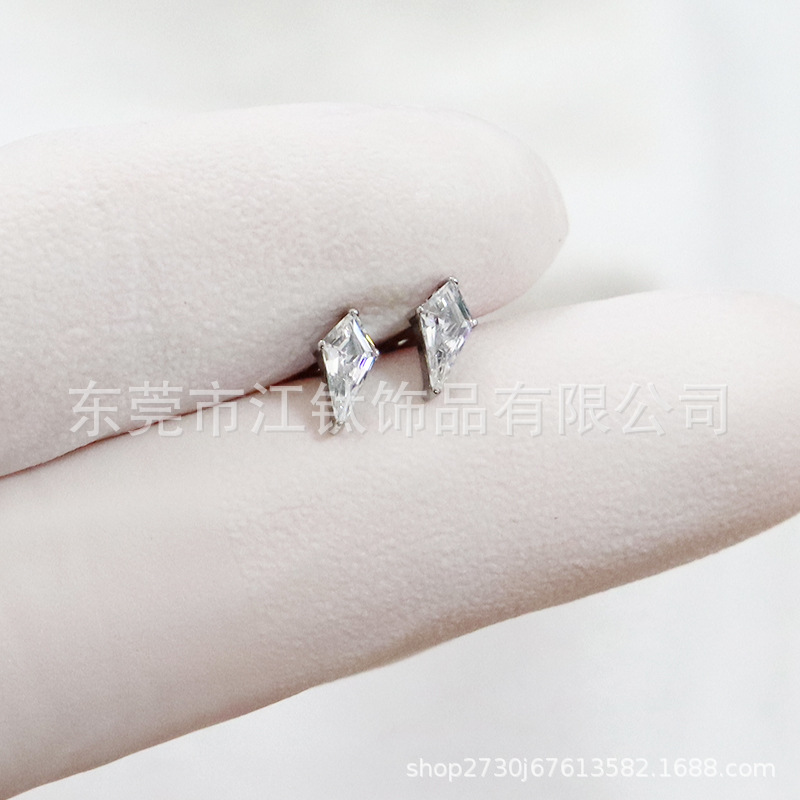 G23 Titanium Inlaid Kite Zircon Stud Earrings Cartilage Piercing Jewelry Lip Nail Bone Ear - Image 4