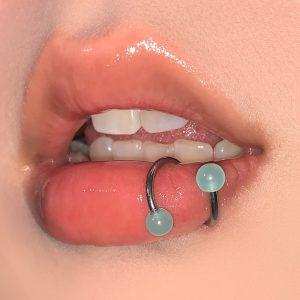 Double-Ended Mint Green Lip Ring S-Shaped Lip Ring Acrylic Ear Bone Ring S-Ring Lip Stud Hot Girl Piercing Jewelry