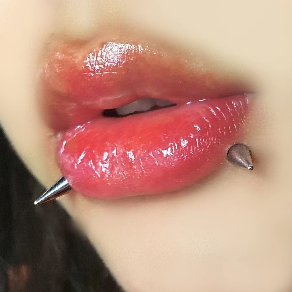 Stainless Steel Lip Labret Stud 16mm Bar Length 1.2mm Thickness Hot Girl Lip Ring for Women - Image 3