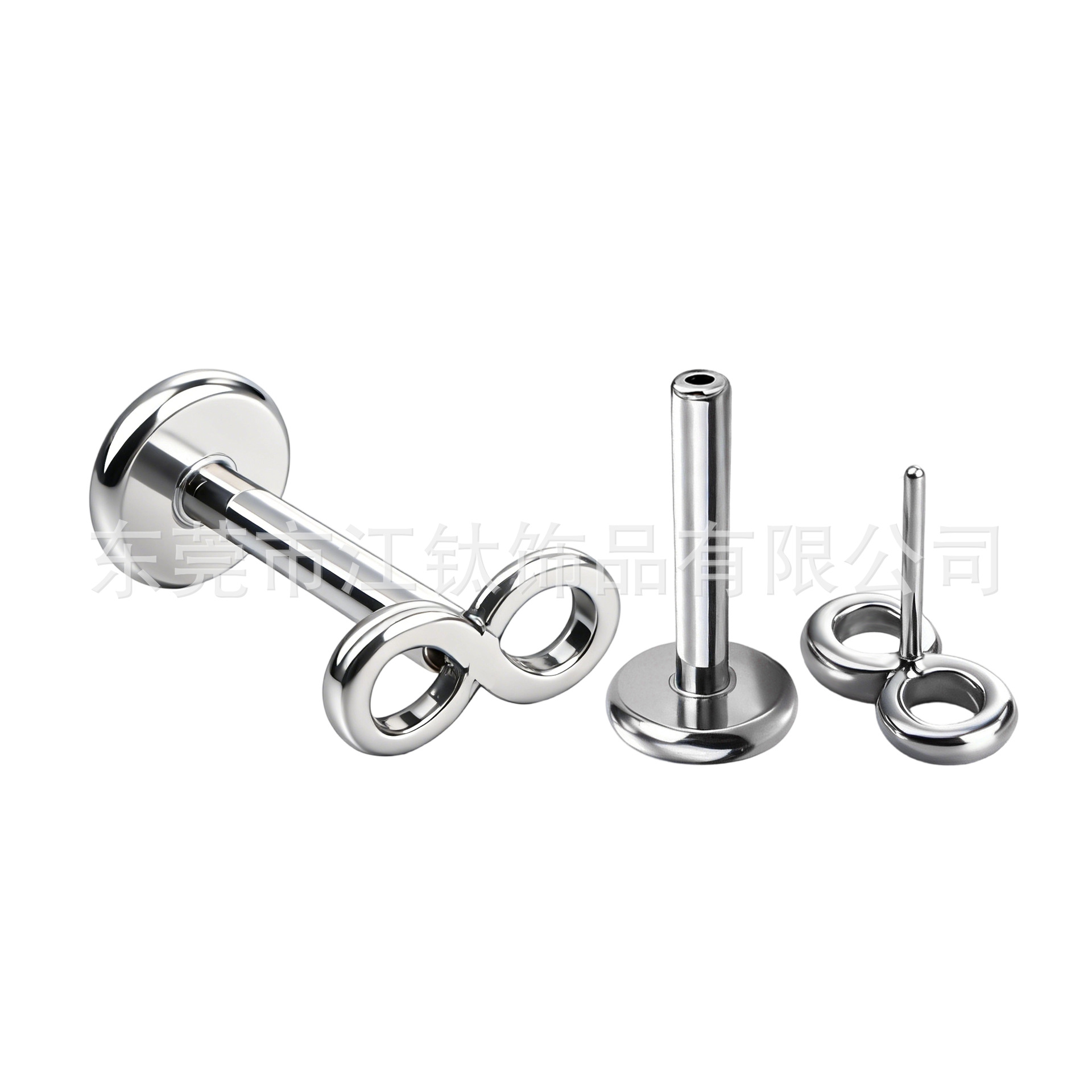 G23 Titanium Ear Bone Stud Cherry Star 8-Shaped Body Piercing Jewelry - Threaded - Image 5