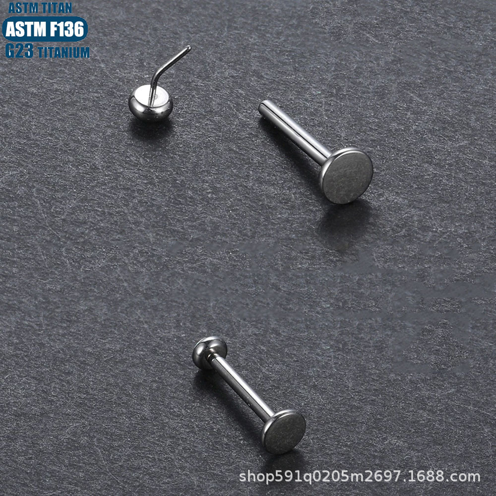F136 Titanium Flat Bottom Lip Labret Stud 16G/18G/20G Replacement Rod for Lip Piercing - Image 4