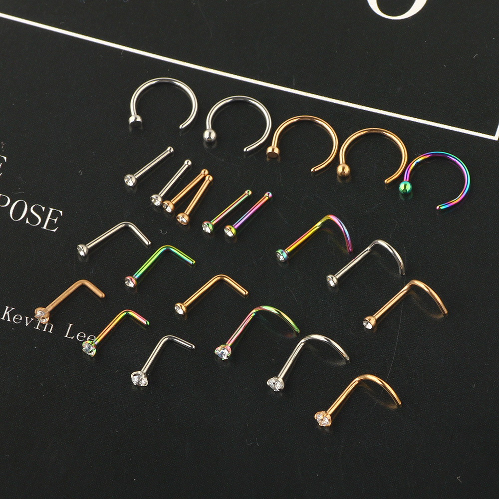 Stainless Steel Nose Clip Hoop Fake Piercing Nose Ring Set Wholesale Body Jewelry - Image 4
