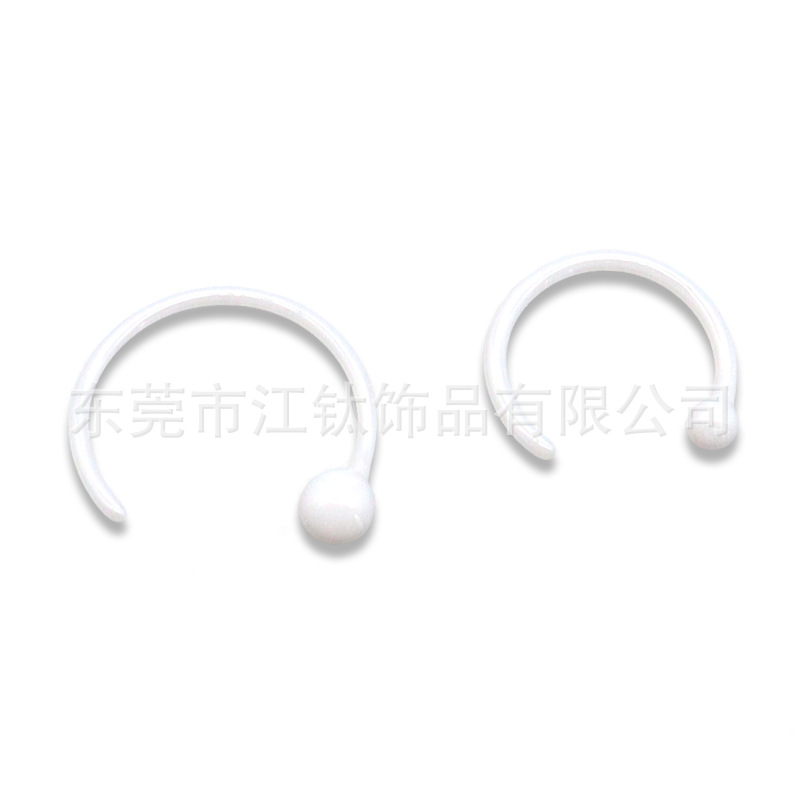 Biological Ceramic Horseshoe Nose Ring 16G 8mm Nail Piercing Jewelry for Women Men - Image 5