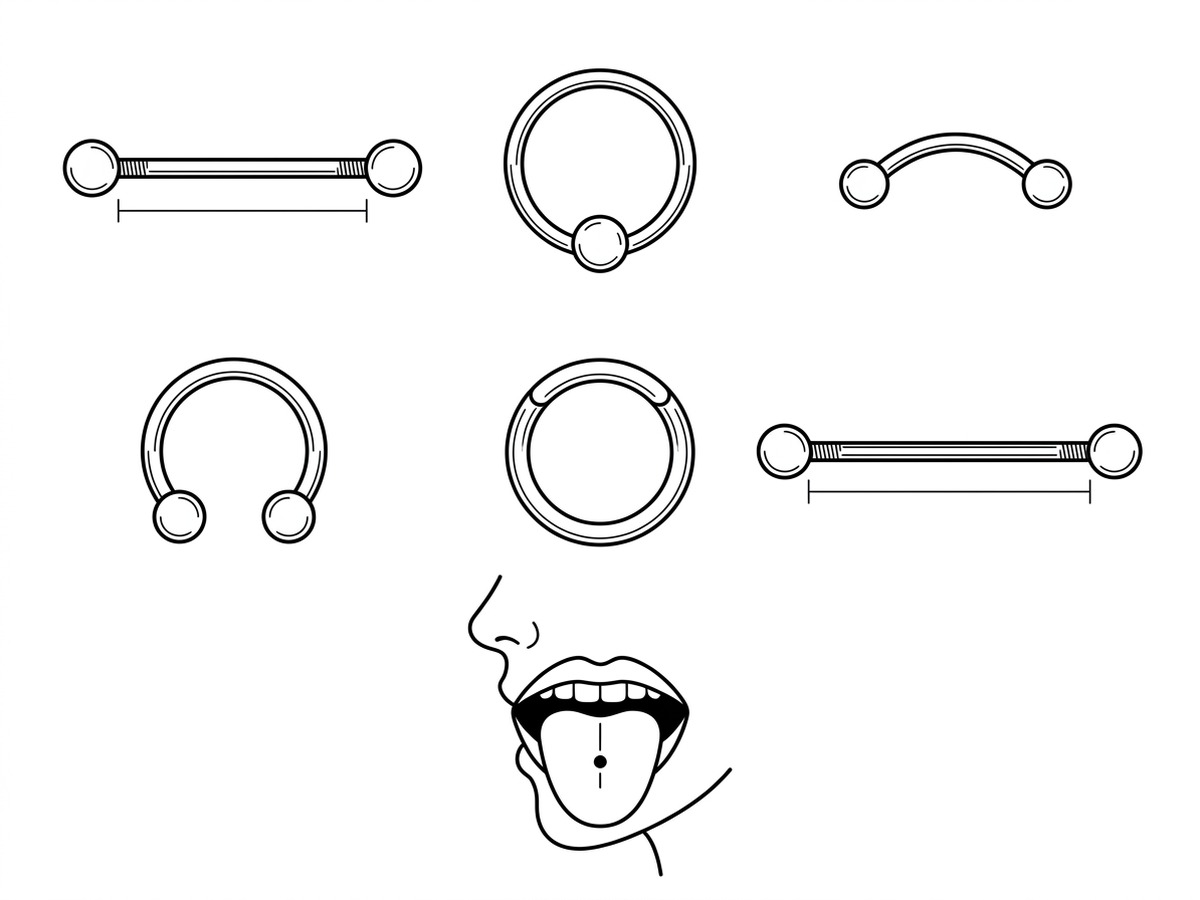 Tongue piercing guide illustration
